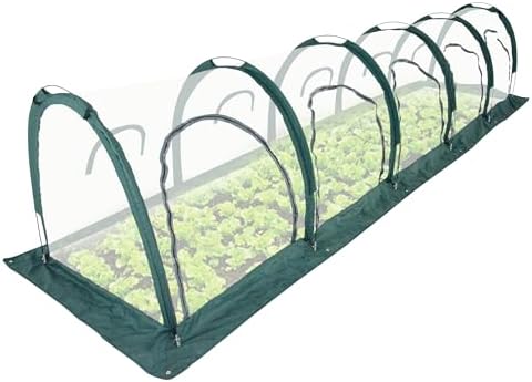 Portable PE Plastic Tunnel Greenhouse for Outdoors - Cambered Poly Transparent Long Greenhouses Clear Insulation Grow Tent Ideal for Backyards and Patio Vegetable Cultivation (5M)