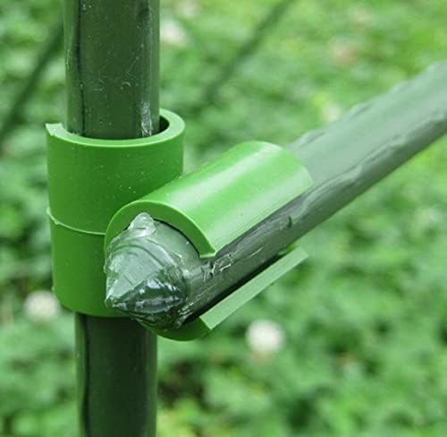 luzen 50Pcs Garden Plant Trellis Connector Clip Cross Plastic Connector Buckle Clip for Gardening Stakes Plant Supports, Green (16mm)