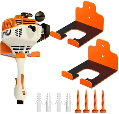 Garage Organizer Trimmer Rack,Garden Power Tool Hanger,2Pack,Orange