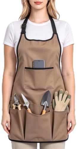 Gardening Apron for Women, 14 Pockets of Different Sizes Tool Apron, M - XL