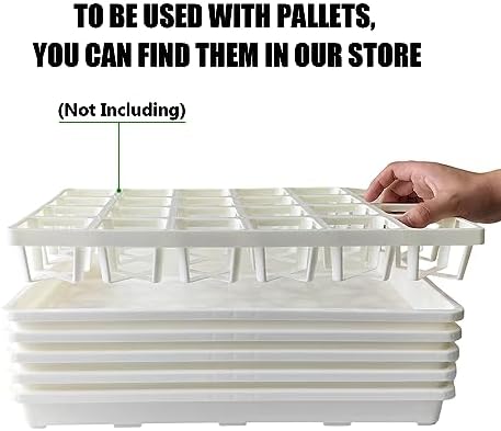 RooTrimmer 5 Pack Nursery Pot Tray, Carrying and Holding Plant Tray for Pot 24 Cell Carrying Holder Drainage Watering Plant Tray (White)