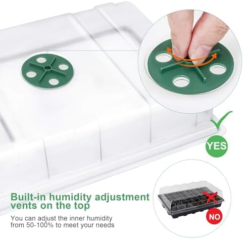 MIXC 10Pack Seed Starter Tray, 400Cell Mini Propagator Greenhouse Grow Kit