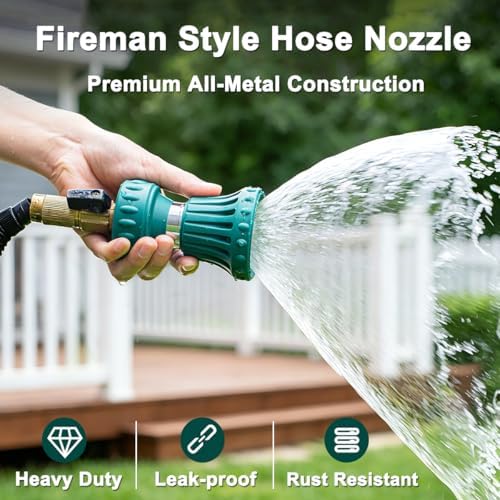 FANHAO Fireman Style Hose Sprayer Nozzle, High Pressure Adjustable Sprayer
