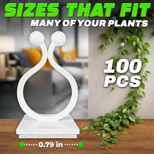 100Pcs Climbing Plant Wall Clips for Vines, Flexible Plastic (White)