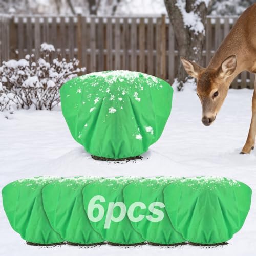 6Pcs 19.6x39.3" 70GSM Thick Plant Covers Freeze Protection for Winter Shrub