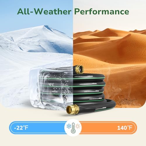 Garden Hose 50 ft, 5/8" Flexible Rubber Water Hose