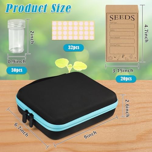 30 Slots Seed Storage Organizer with 20 Seed Envelopes