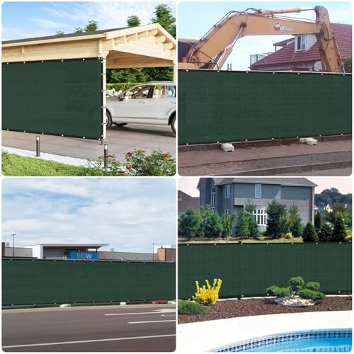 E&K Sunrise 6' x 24' Privacy Fence Screen with Grommets, Outdoor Windscreen Fence Covering Privacy Screen UV Blockage for Backyard Garden Patio, Zip Ties Included (Green)