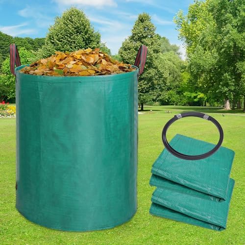 PARBEE 72 Gallon Reusable Leaf Bags, 2 Pack Heavy Duty Yard Waste Bags with Handles, Extra Large Garden Bags for Lawn Leaf Collection, Grass Clippings, Weeds, Yard Clean Up