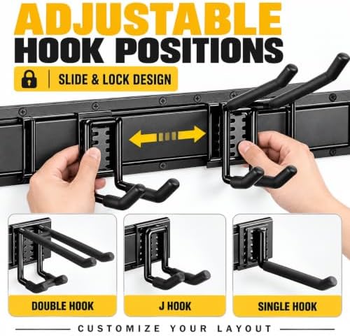 Ski Rack 99"Garage Tool Organizer Wall Mount 1000 lbs Garden Tool Organizer
