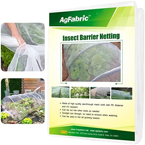 Agfabric Garden Netting Barrier Net, Bird Netting for Garden Trees Vegetable and Plants 6.5'x50', White