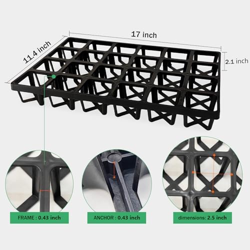 RooTrimmer Square Nursery Pot Tray with 24 Cells, 5 Pack Plant Trays for Pots, Flower Pot Moving Tray, Plastic Planting Tray for Carrying Small Plant Pots(120 Cells in Total