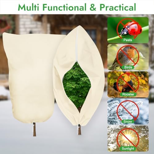 Winter Plant Covers Freeze Protection, 47×71 in Frost Cloth Blankets