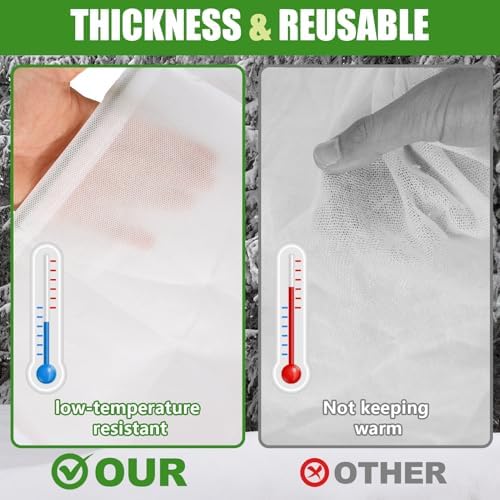 NNG 5PCS Winter Plant Covers Freeze Protection 39.4x39.4Inch Frost Blanket Shrub Covers with Drawstring Plant Protector Shrub Jacket Winter Tree Cover for Outdoor Plants, Shrub Potted Plants