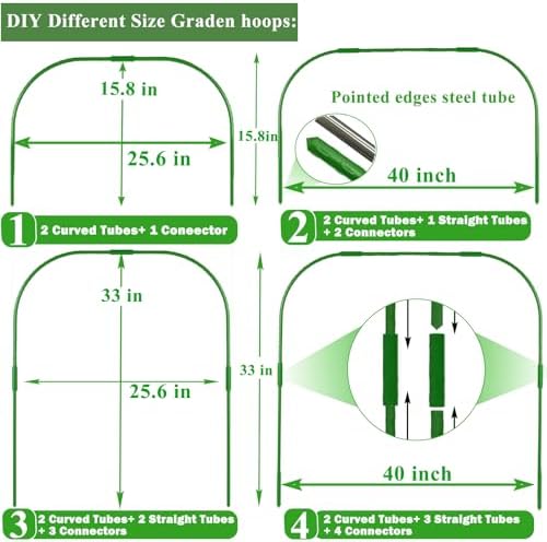 Garden Mesh Netting Kit, Plant Covers 10x30Ft Ultra Fine Mesh Netting & 6Pcs Garden Hoops &18 Clip, Garden Netting Kit for Raised Beds Plants Pest Barrier Greenhouse Row Cover Animal Protection Net