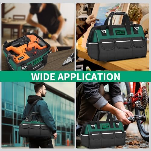 16" Heavy Duty Tool Bag Organizer, Wide Mouth Portable Toolbox