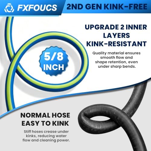 Garden Hose 75ft x 5/8", Heavy Duty Water Hose, Kink Resistant