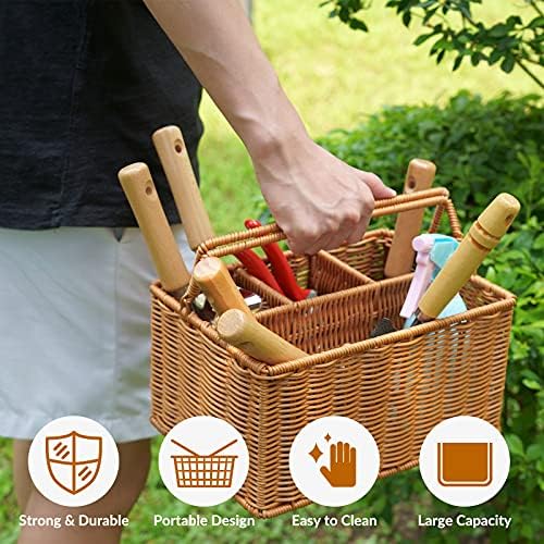 SOLIGT 8 Piece Garden Tools Set With Basket, Gardening Gifts For Women Men