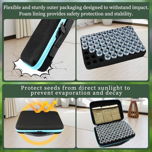 240 Slots Seed Storage Organizer with 30 Envelopes Portable Sturdy Seeds Container Box Airtight Garden Seed Saver Saving Kit (large-240 Slots)