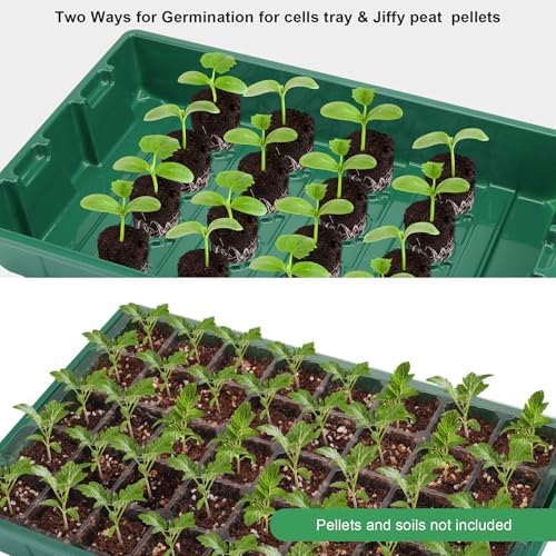 MIXC 10Pack Seed Starter Tray, 400Cell Mini Propagator Greenhouse Grow Kit