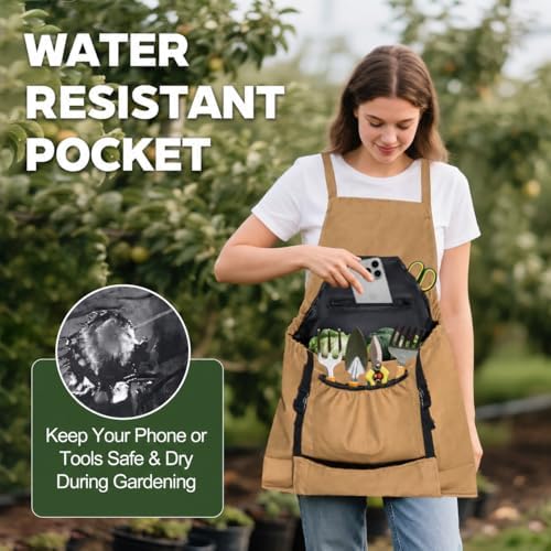 Gardening Apron,Canvas Garden Apron with Pockets for Women and Men,Harvest Apron,Gifts for Gardeners