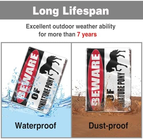 Beware Of Miniature Pony Metal Tin Sign Warning Sign Safety Signs For Home Outdoor Garden 8x12 Inches