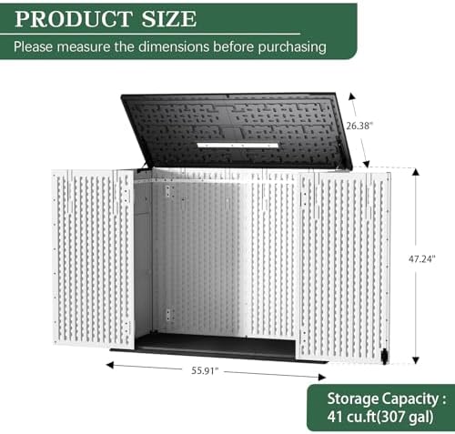 Outdoor Storage Shed Resin Waterproof Storage Cabinet for Patio Garden