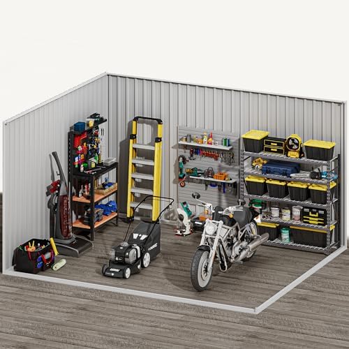 DWVO 10x8FT Large Outdoor Storage Shed with Lockable Doors & Ventilation