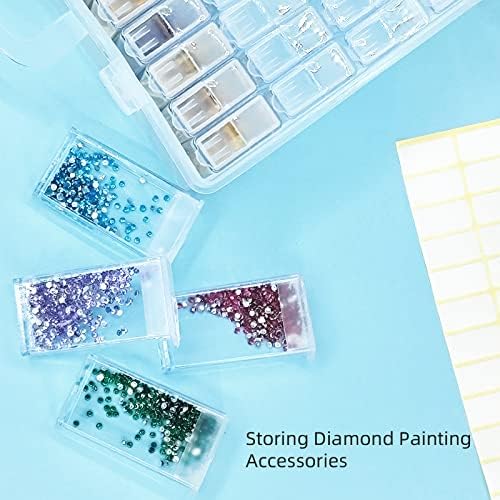 64 Slot Seed Box,112 Stickers Tweezers,Bead & Seed Storage Organizer | Use for Flower Seeds,Vegetable Seeds.