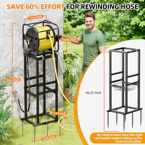 SPECILITE Garden Water Hose Reel, 100-200FT Capacity for Yard, Farm & Ranch
