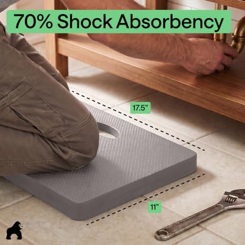 GORILLA GRIP® Extra Thick Foam Kneeling Pad for Gardening, 17.5x11 Gray