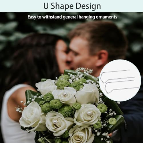 Floral Pins,1.7 Inch U-Shape Plant Pin, 80Pcs U-Pins for Indoor Plants Straw Wreaths, Greening Fern Craft Sewing Pin for Floral Picks Foam, DIY Sewing Project, Holiday Flower Arrangements