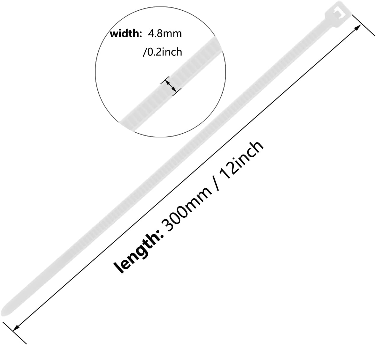 12 Inch Zip Ties Yellow 1000 PCS, 50 Lbs- Heavy Duty Tensile Strength, Nylon PA66 UV Resistant Cable Ties for Indoor and Outdoor Use - Ideal for object bundling and fastening