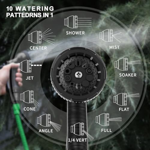 Garden Hose Nozzle Sprayer: 10 Watering Patterns Spray Nozzles Heavy Duty Hose Head Hose Attachment