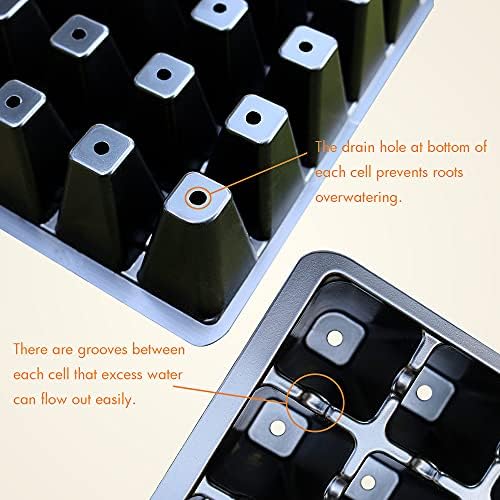 Gardzen 5 Pack Seed Starter Trays with Vented Domes 350 Cell