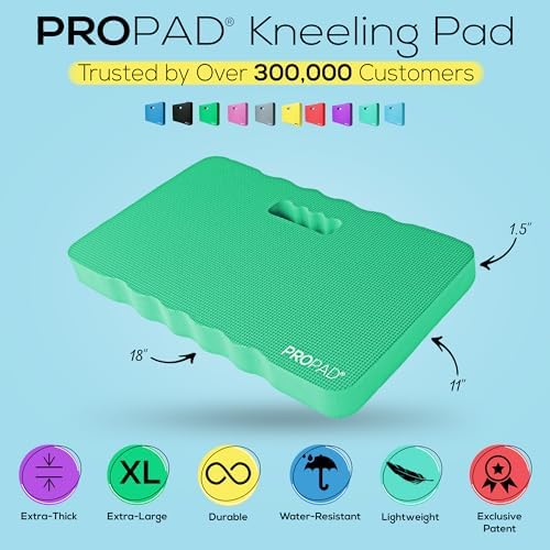 Thick Kneeling Pads, Garden Kneeler for Gardening, Bath Kneeler for Baby Bath, Kneeling Mat for Yoga, Knee Pad for Work, Extra Large (XL) 18 x 11 x 1.5 Inches, Green (Pack of 2)