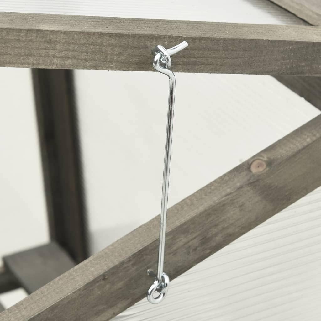 Solid Firwood Garden Portable Wooden Greenhouse with 2 Shelves and Open Bottom, Mini Greenhouse Cabinet 23.6"x17.7"x39.4"/Gray