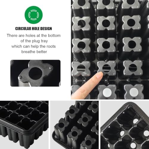 RooTrimmer 3-Pack Seed Starter Trays with 5" Tall Dome & 54-Cell Plug Tray
