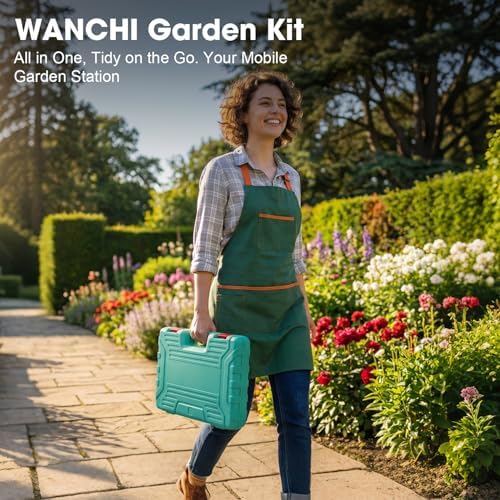 WANCHI Garden Sets Gift for Women,Mom,Grandma,Gardening Tools,Light Green