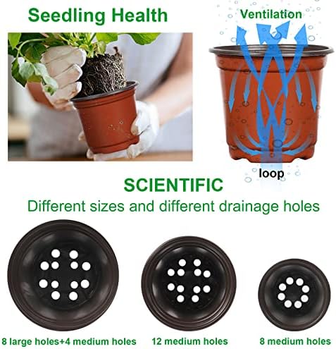 120 Pcs Plastic Plants Nursery Pot, Seed Starting Pots 4,5,6-Inch