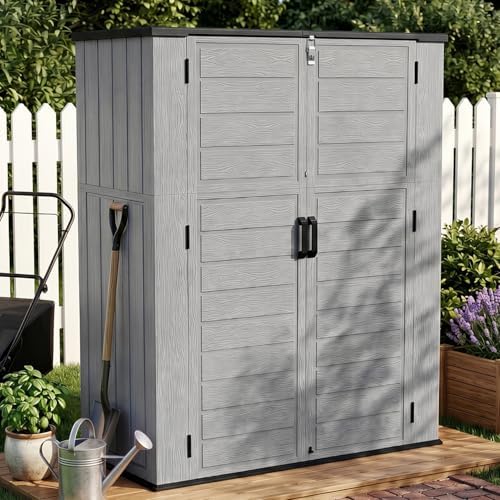 Outdoor Storage Shed Resin Waterproof Storage Cabinet for Patio Garden