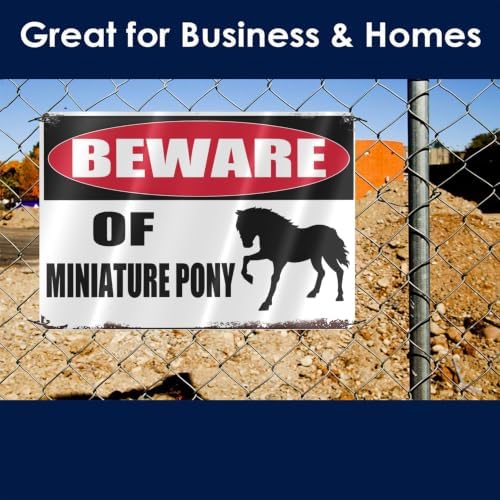 Beware Of Miniature Pony Metal Tin Sign Warning Sign Safety Signs For Home Outdoor Garden 8x12 Inches