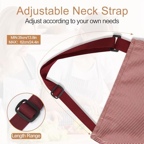 VALOME 2 Pack Kitchen Aprons with Pockets, Cooking Chef Apron for Men Women