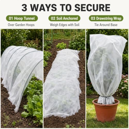 Plant Covers Freeze Protection, 6 x 50 Ft Floating Row Cover