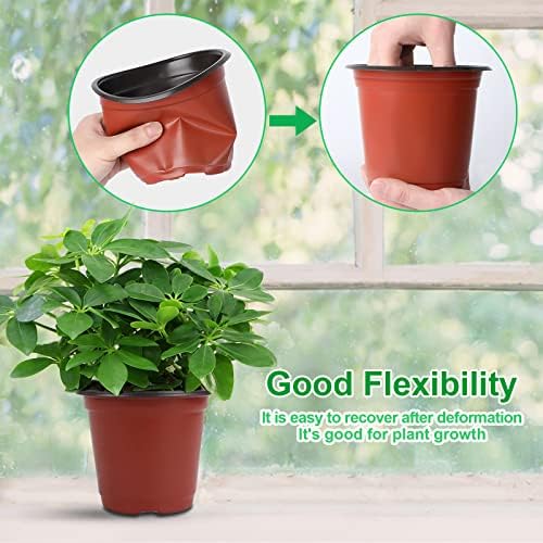 120 Pcs Plastic Plants Nursery Pot, Seed Starting Pots 4,5,6-Inch