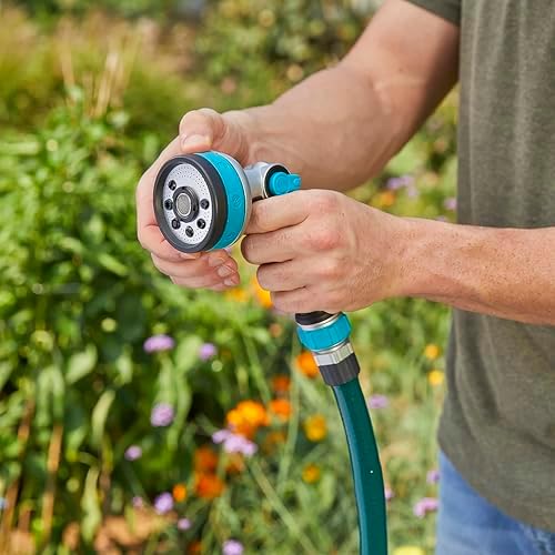 Gilmour Heavy Duty Thumb Control Garden Hose Nozzle with 8 Pre-set Spray Patterns, Water Hose Nozzle for Watering Garden or Lawn