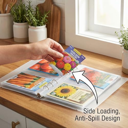 Seed Packet Organizer Binder, 180 Pockets For Garden Seed Storage