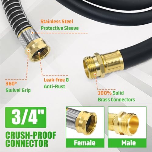 Heavy Duty Garden Hose 15FT x 5/8", 300psi Working, 1100psi Burst