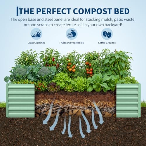Garvee 2PCS 8x4x2ft Galvanized Raised Garden Bed, Outdoor Planter Box