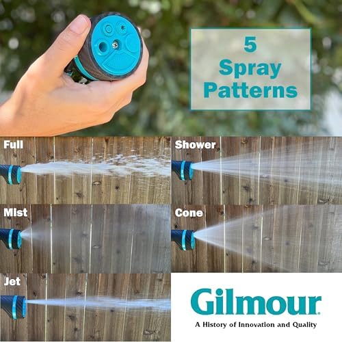 Gilmour Heavy Duty Rear Control Garden Hose Nozzle with Swivel Connect
